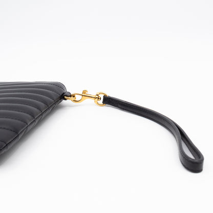 Cassandre Matelasse Pouch Black Leather