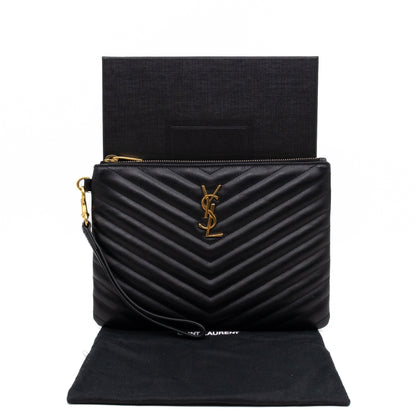 Cassandre Matelasse Pouch Black Leather