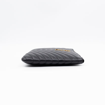 Cassandre Matelasse Pouch Black Leather