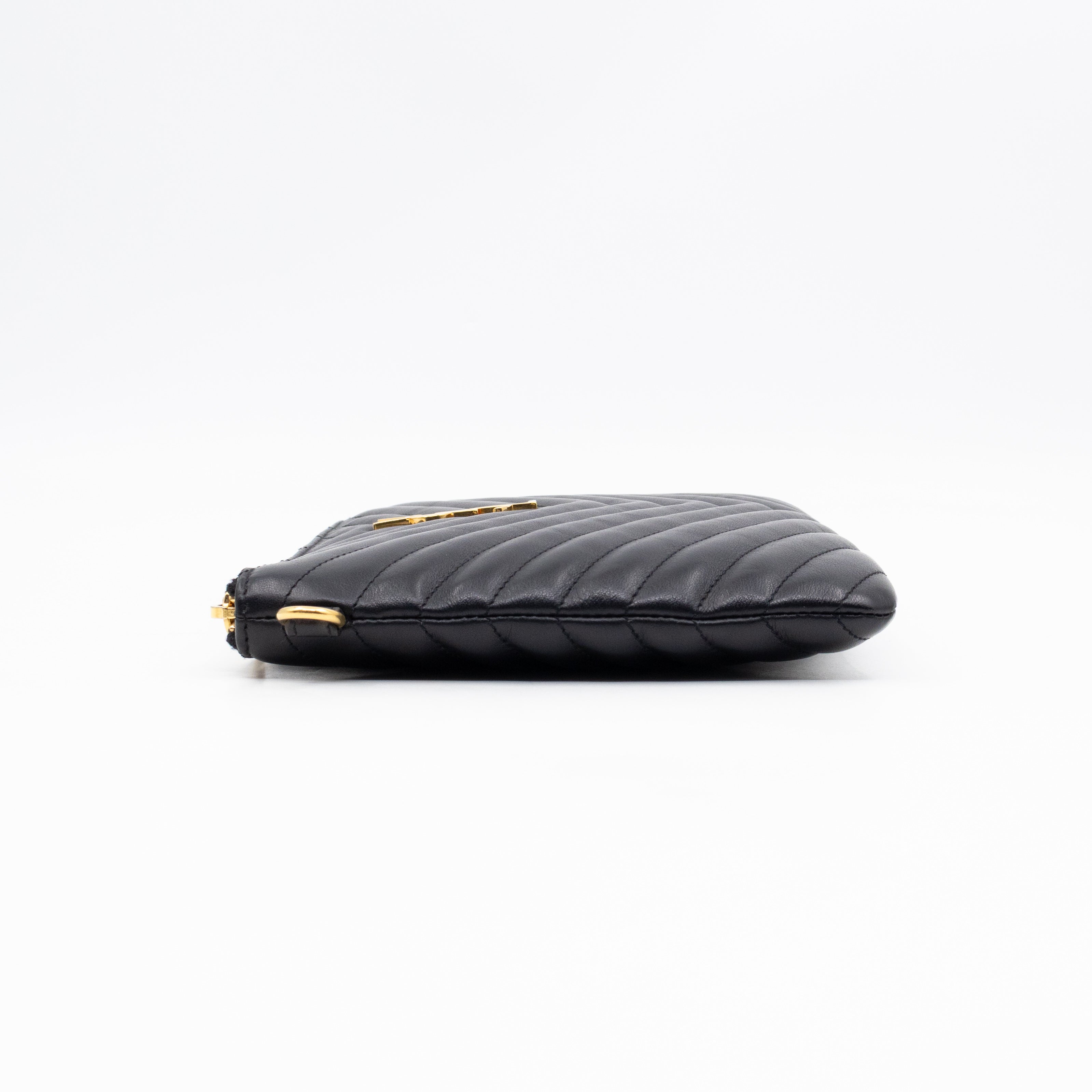 Cassandre Matelasse Pouch Black Leather