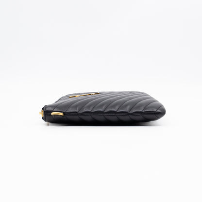 Cassandre Matelasse Pouch Black Leather