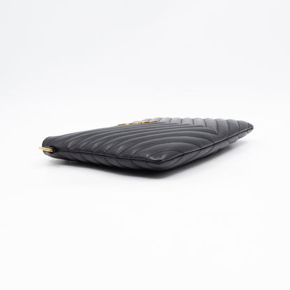 Cassandre Matelasse Pouch Black Leather