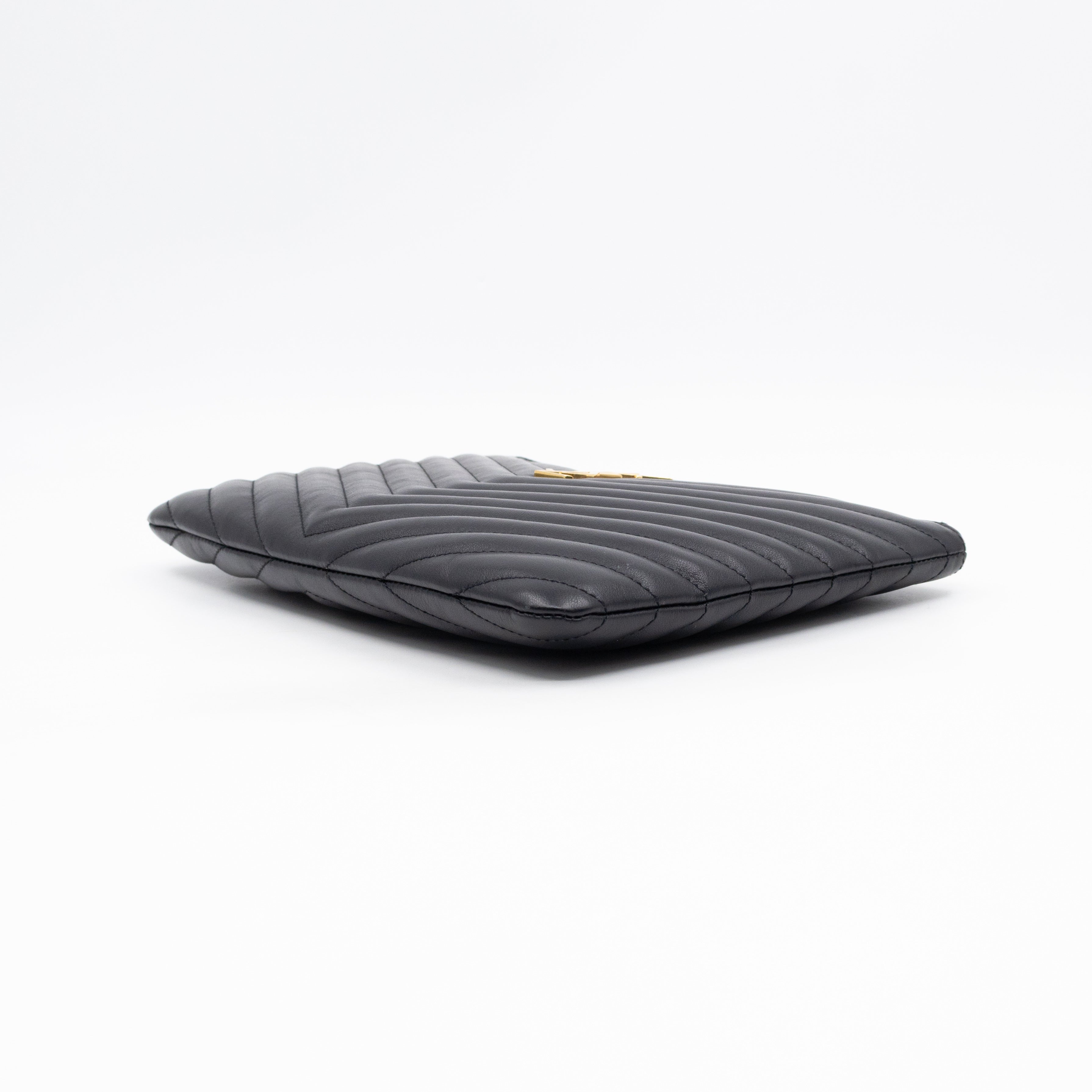 Cassandre Matelasse Pouch Black Leather