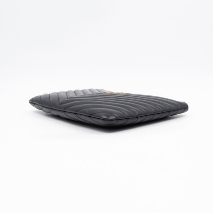 Cassandre Matelasse Pouch Black Leather