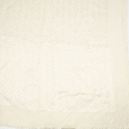 FF Silk & Wool Shawl Ivory White