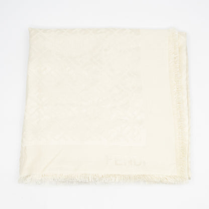 FF Silk & Wool Shawl Ivory White