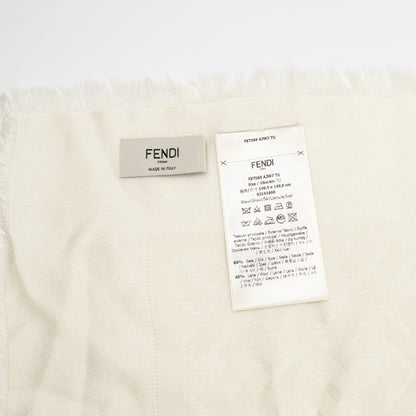 FF Silk & Wool Shawl Ivory White