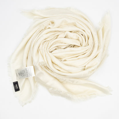 FF Silk & Wool Shawl Ivory White