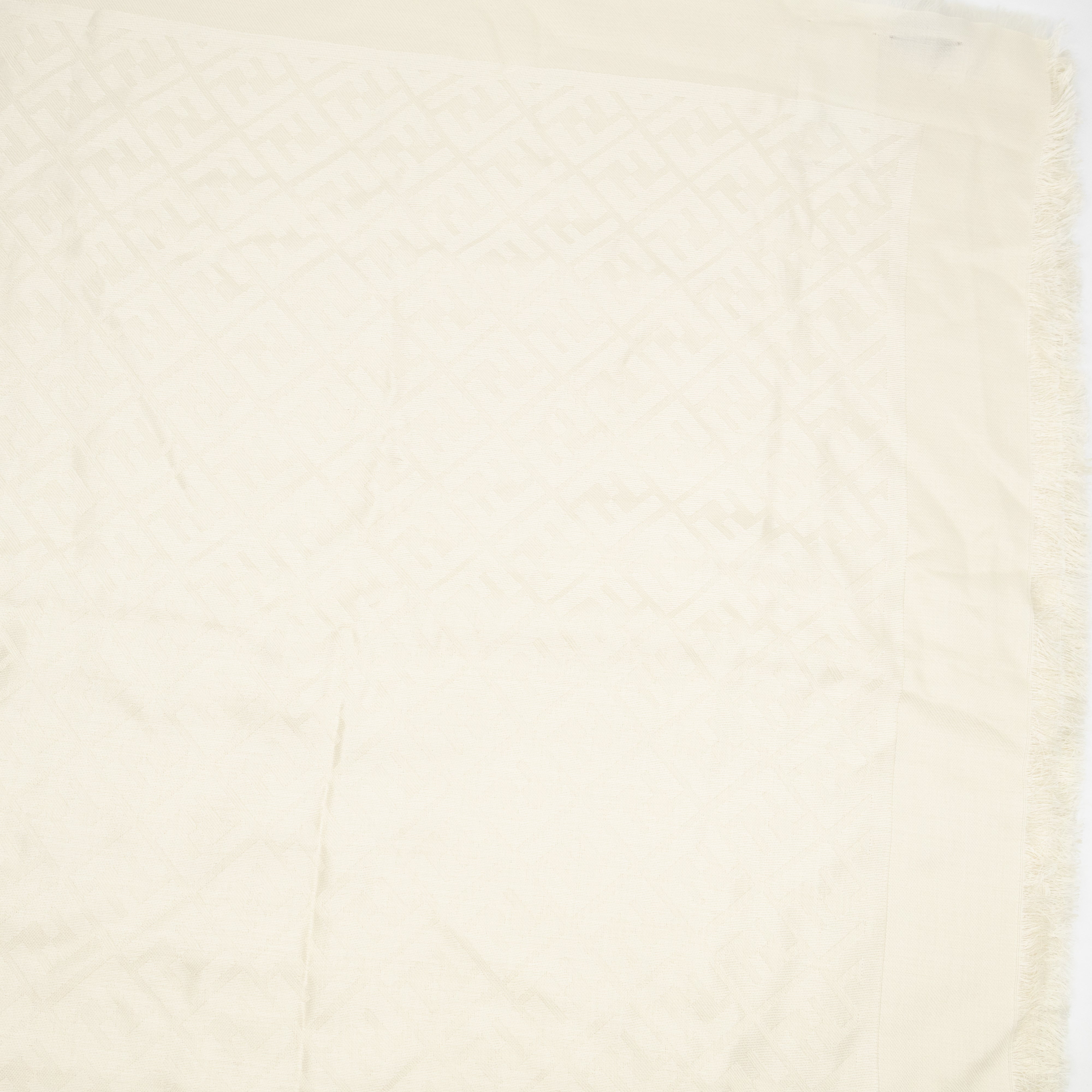 FF Silk & Wool Shawl Ivory White