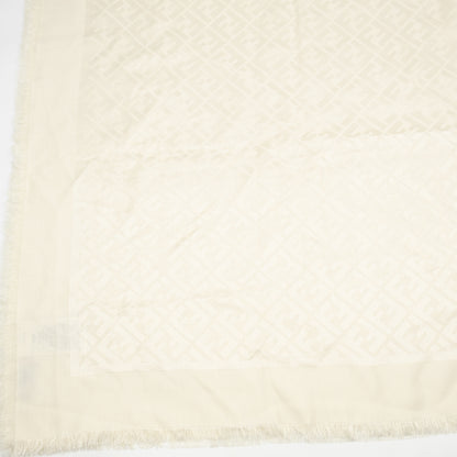 FF Silk & Wool Shawl Ivory White
