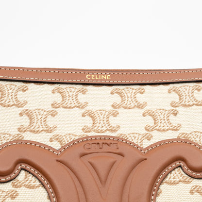 Small Pouch With Strap White Triomphe Canvas