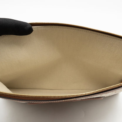 Small Pouch With Strap White Triomphe Canvas