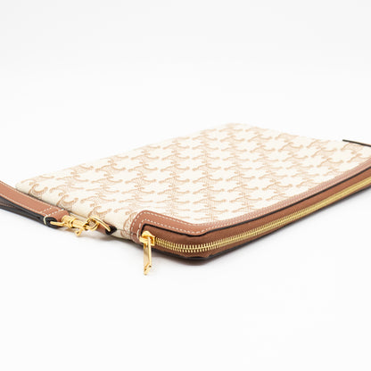 Small Pouch With Strap White Triomphe Canvas