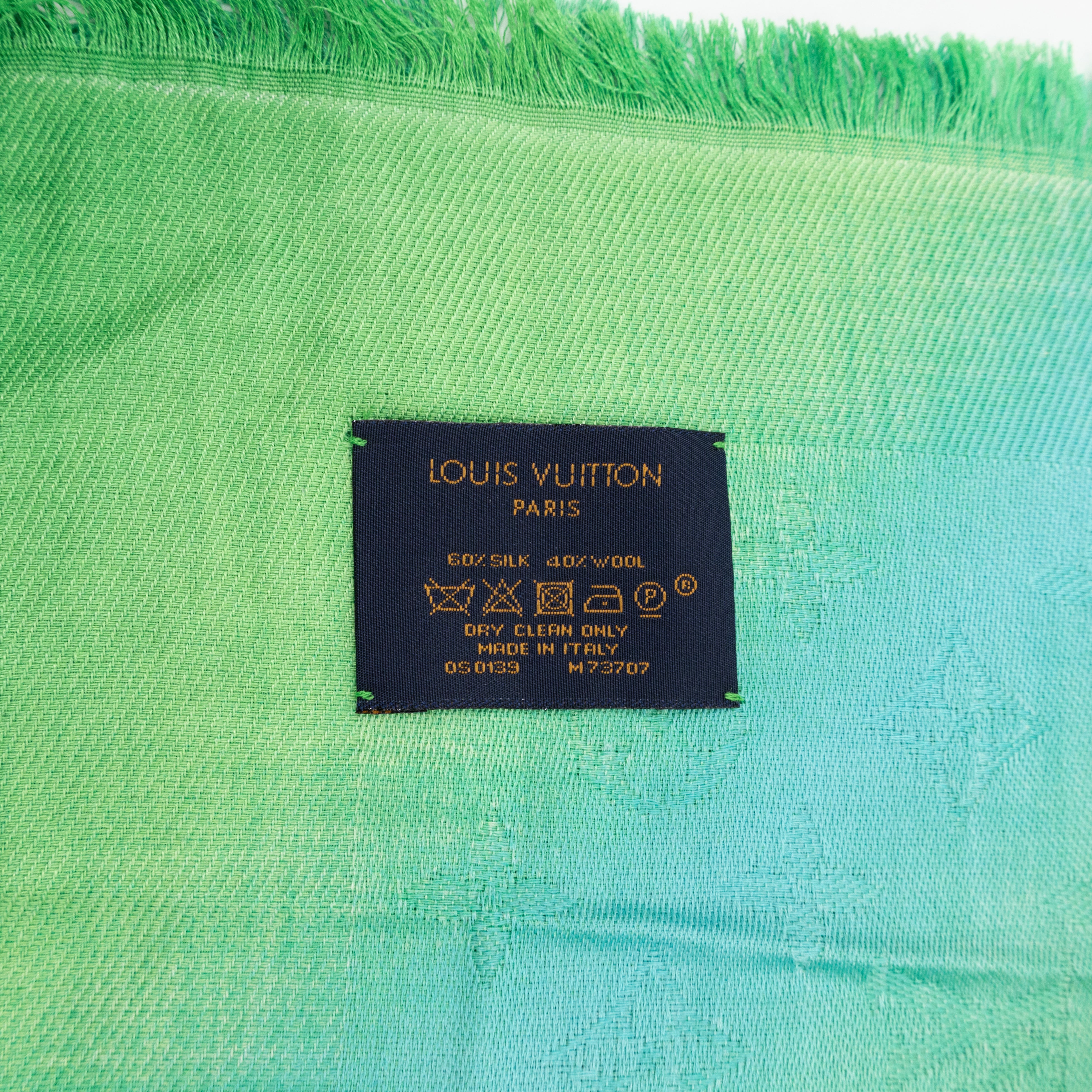 Tie & Gram Monogram Shawl Green