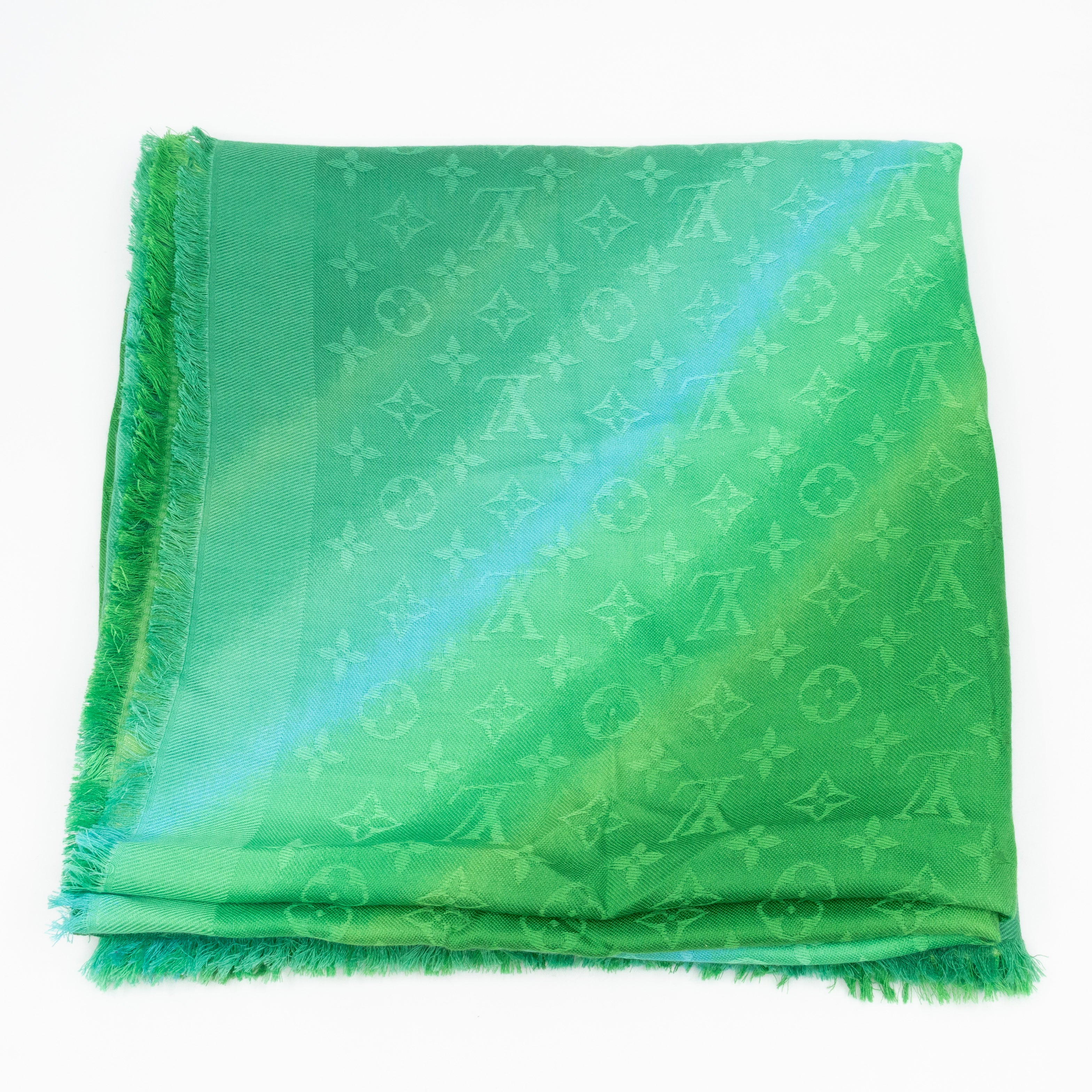 Tie & Gram Monogram Shawl Green