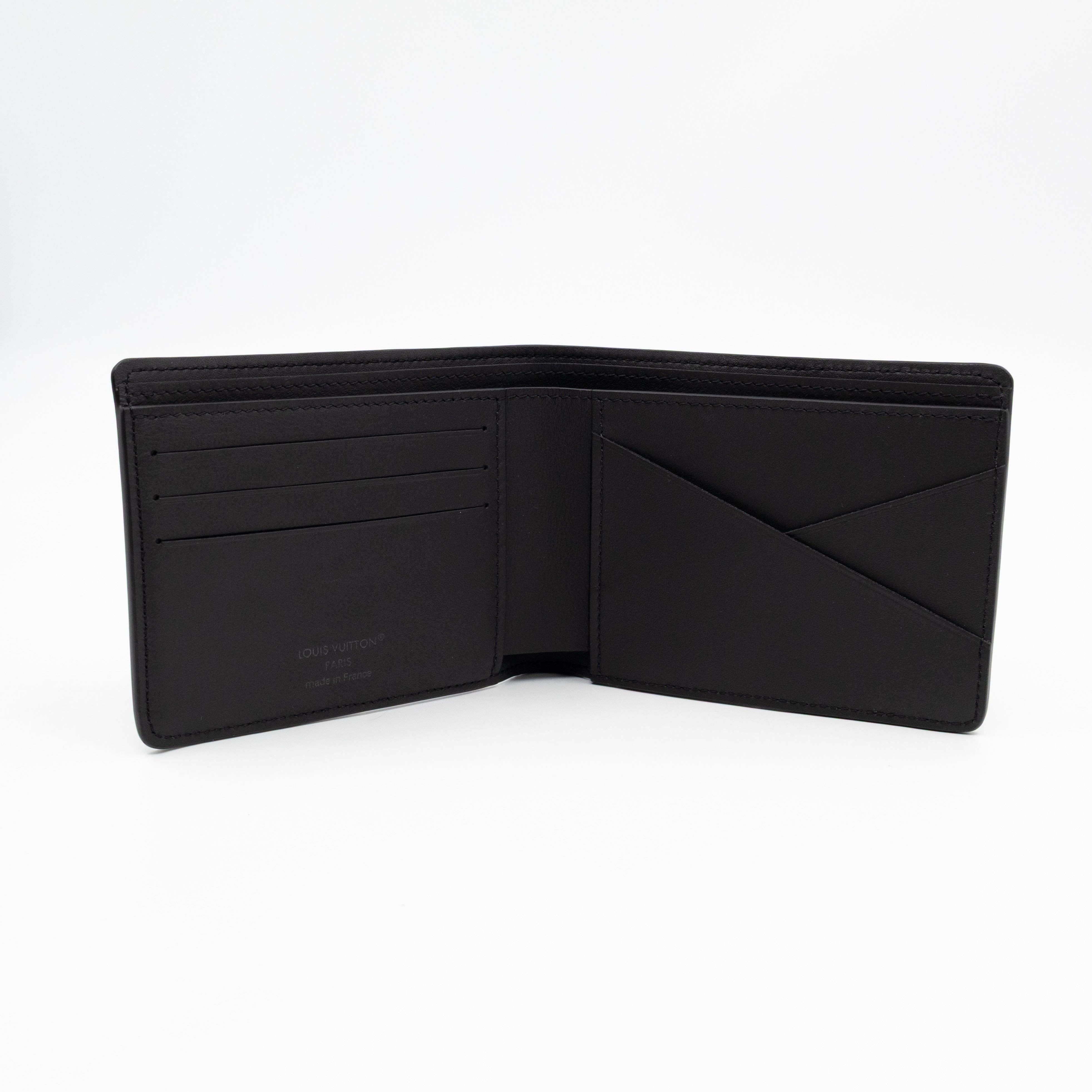 Multiple Wallet Aerogram Black Leather