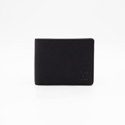 Multiple Wallet Aerogram Black Leather