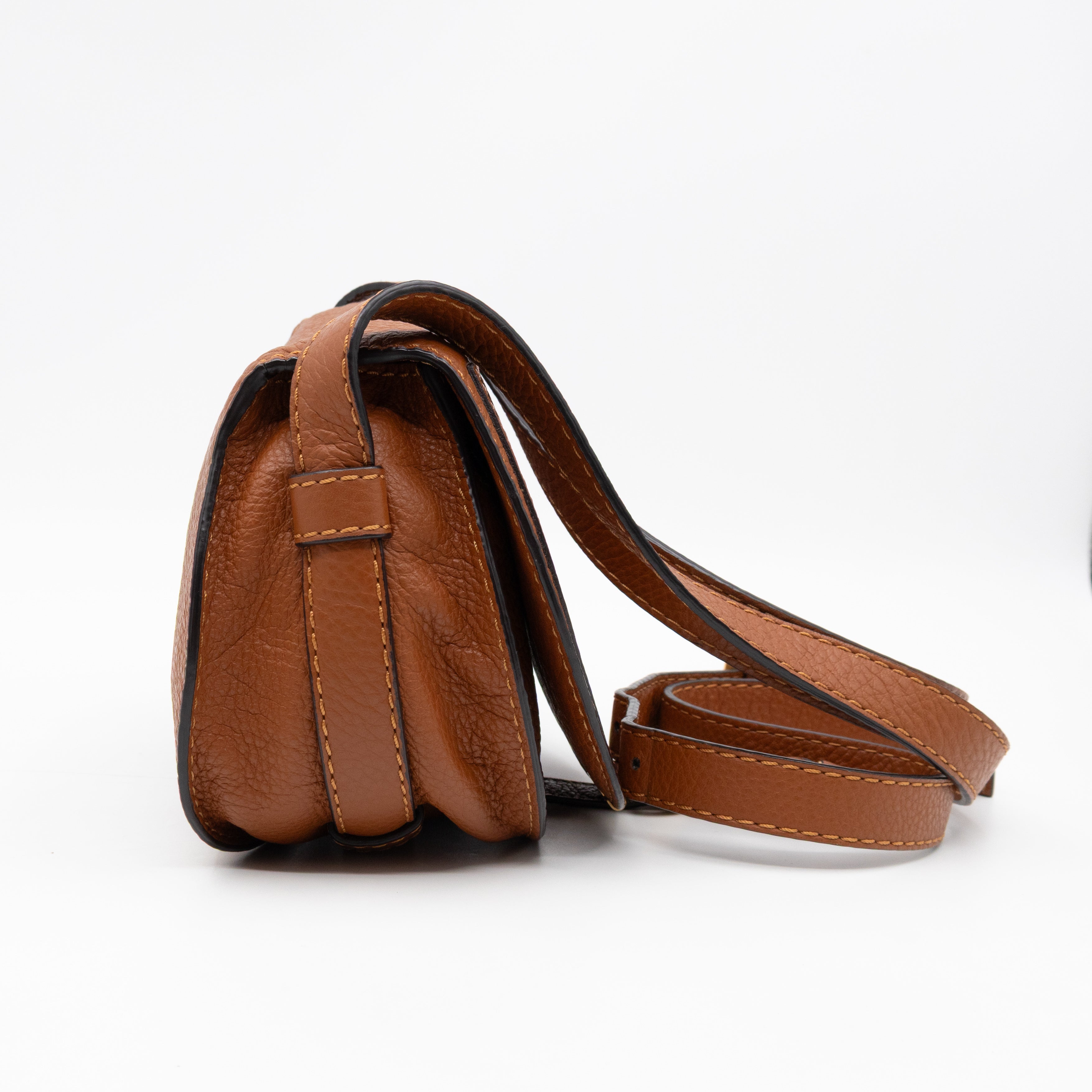 Marcie Mini Crossbody Bag Brown Leather