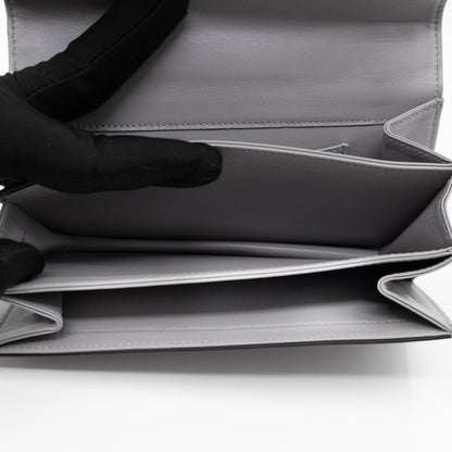 Tarot La Lune Embroidered Clutch Grey Leather