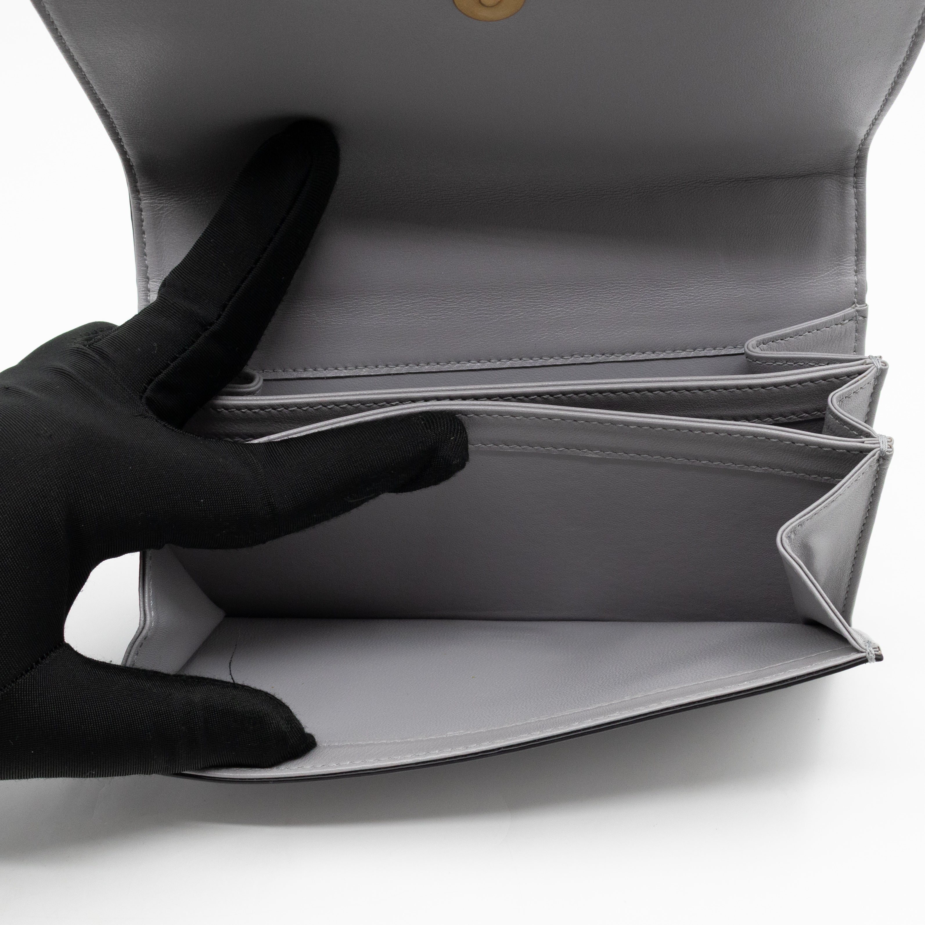 Tarot La Lune Embroidered Clutch Grey Leather