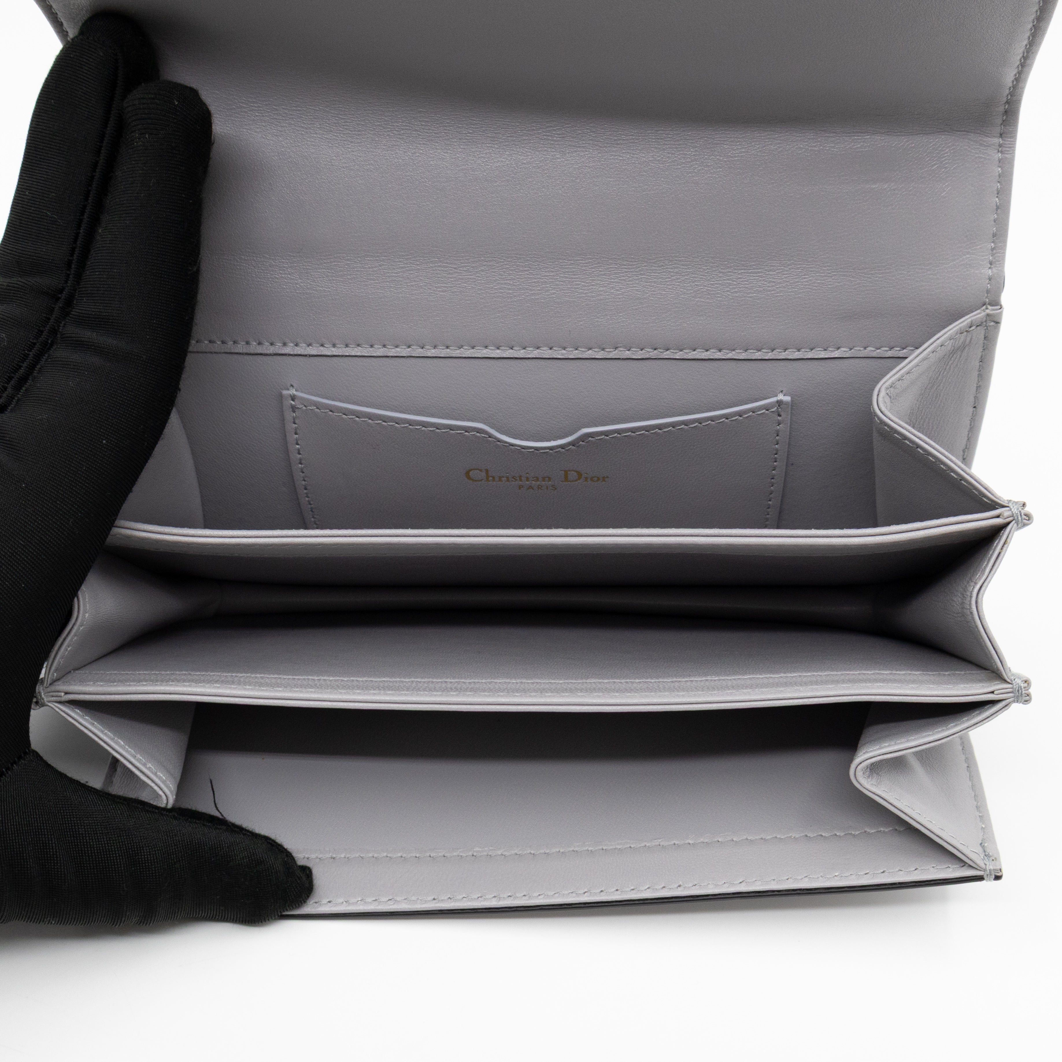 Tarot La Lune Embroidered Clutch Grey Leather