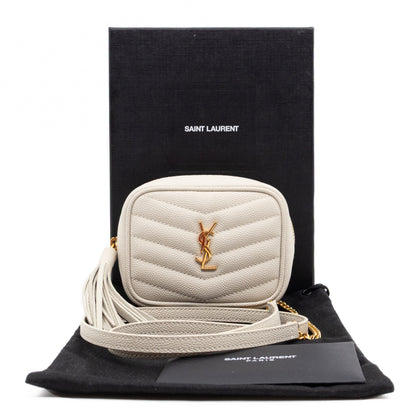 Lou Nano Chain Pouch Cream Leather