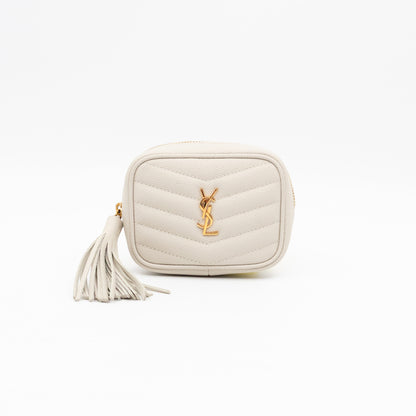Lou Nano Chain Pouch Cream Leather