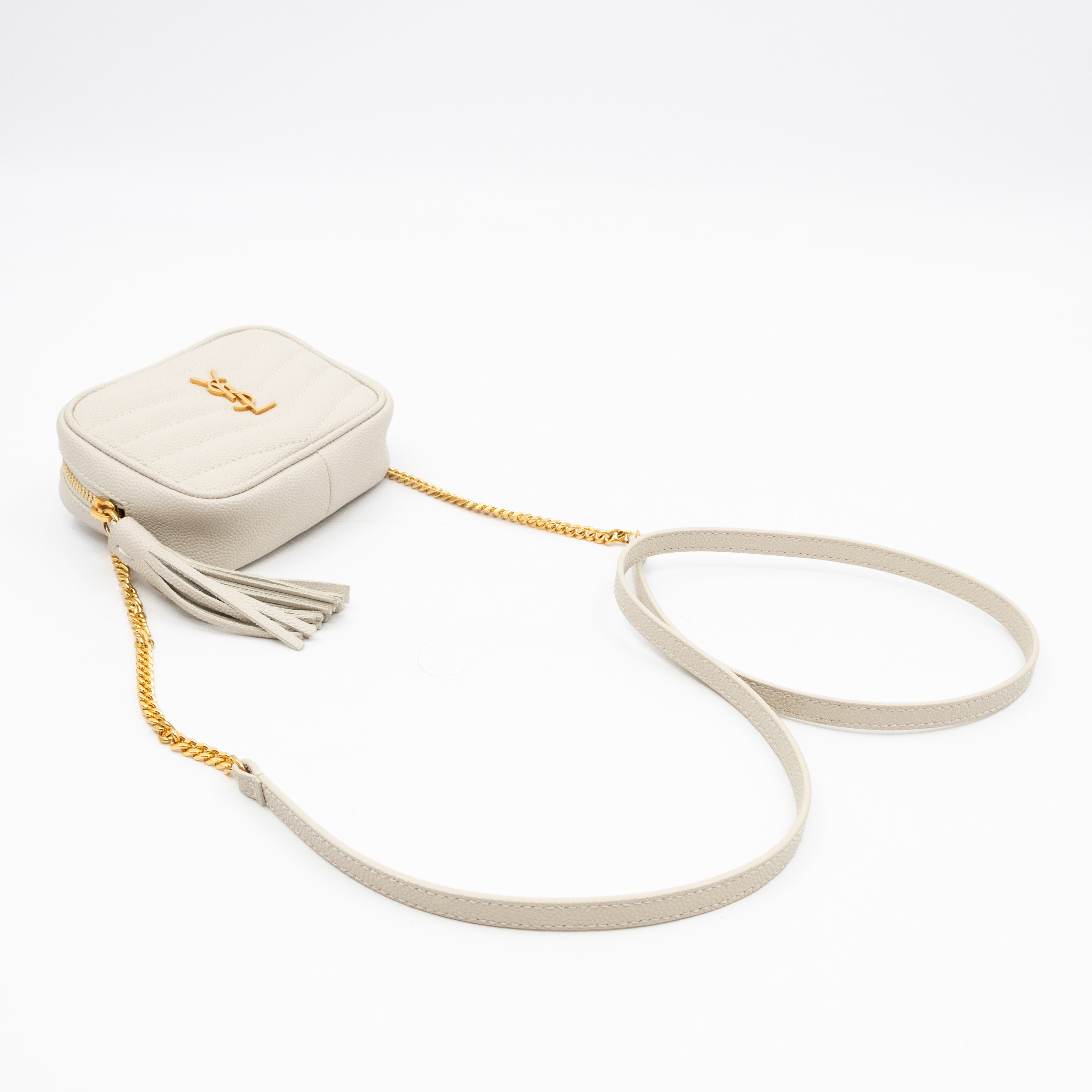 Lou Nano Chain Pouch Cream Leather