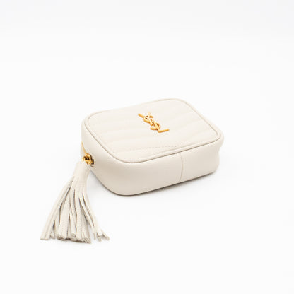 Lou Nano Chain Pouch Cream Leather