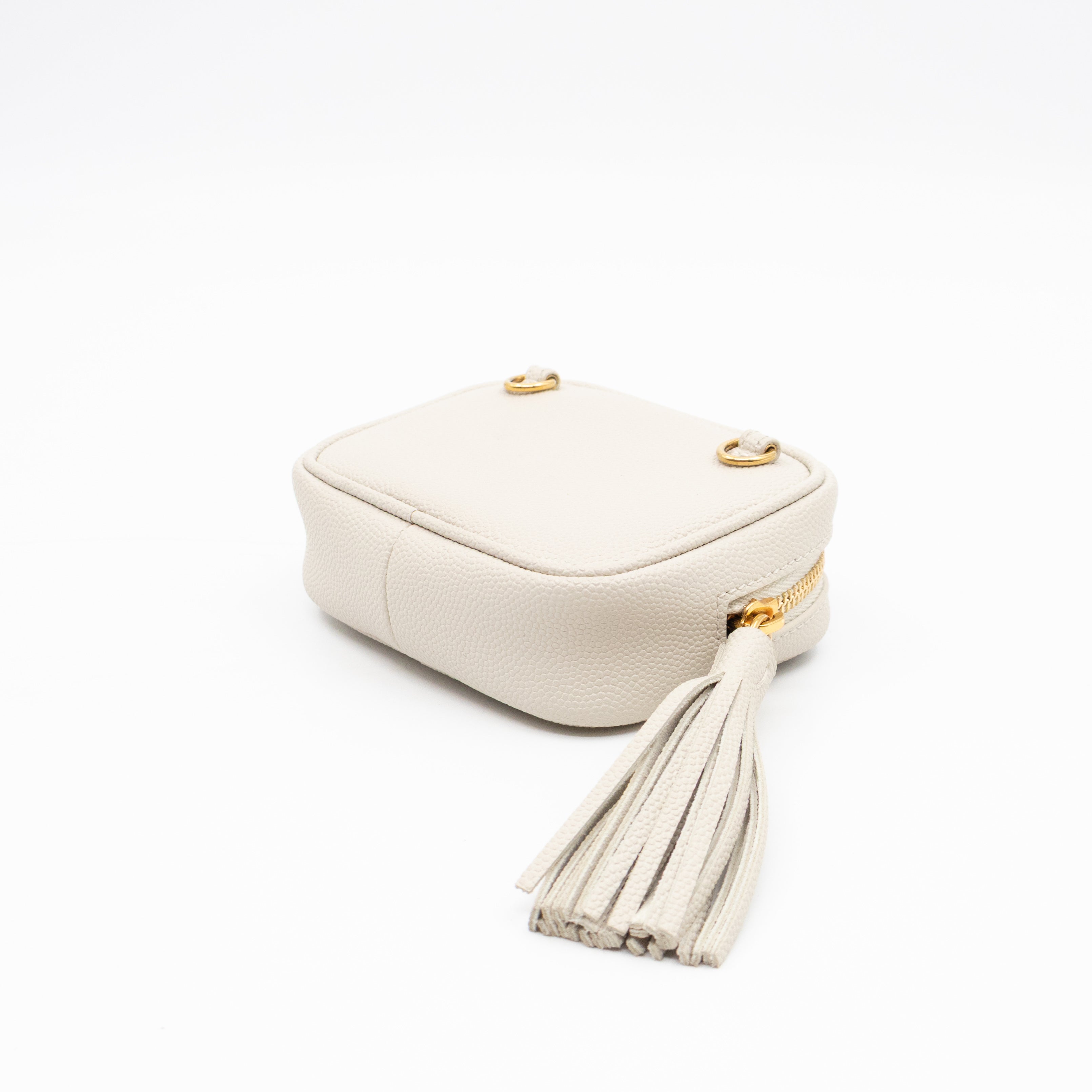 Lou Nano Chain Pouch Cream Leather