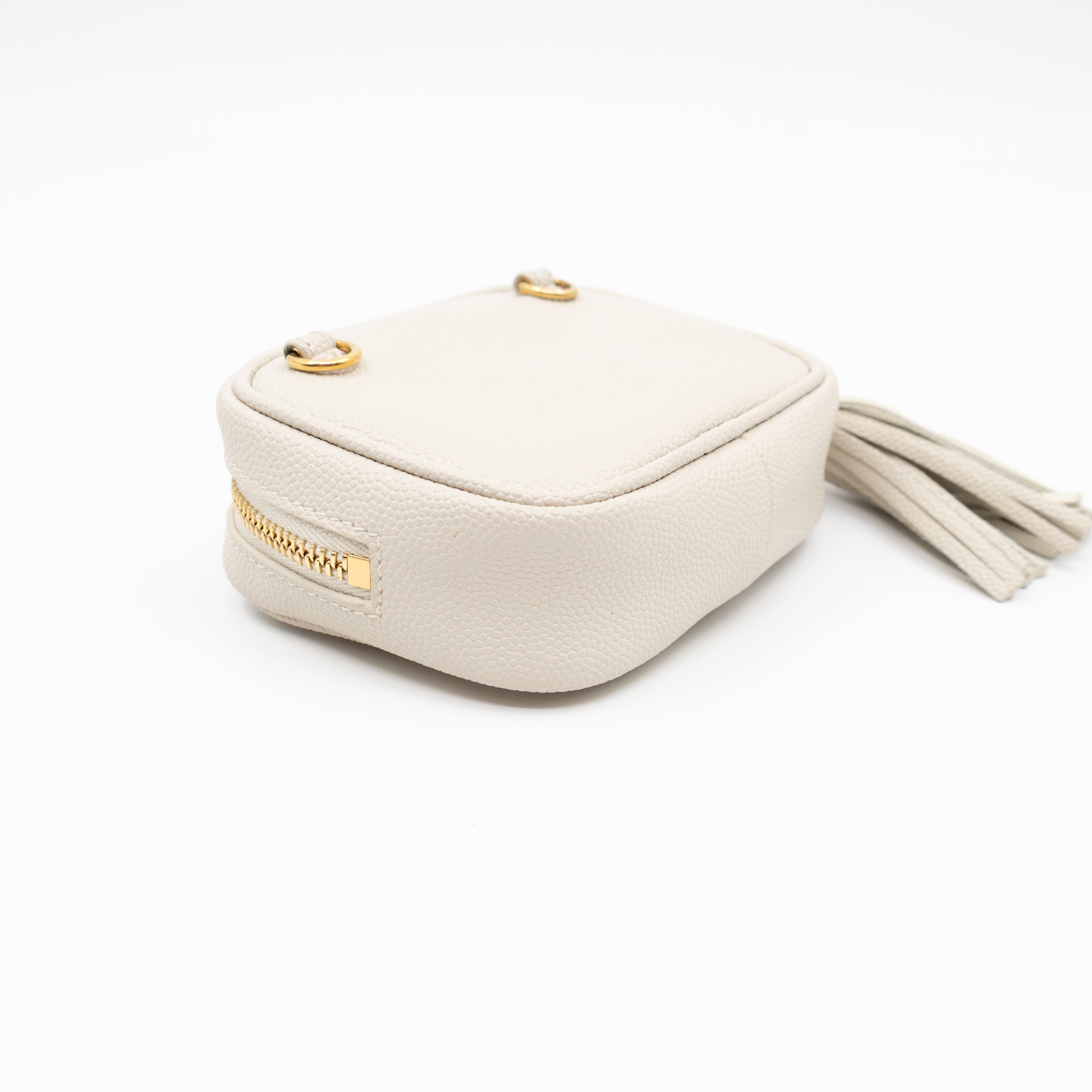 Lou Nano Chain Pouch Cream Leather