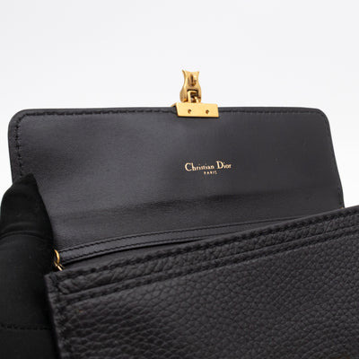 Dioraddict Wallet on Chain Black Leather
