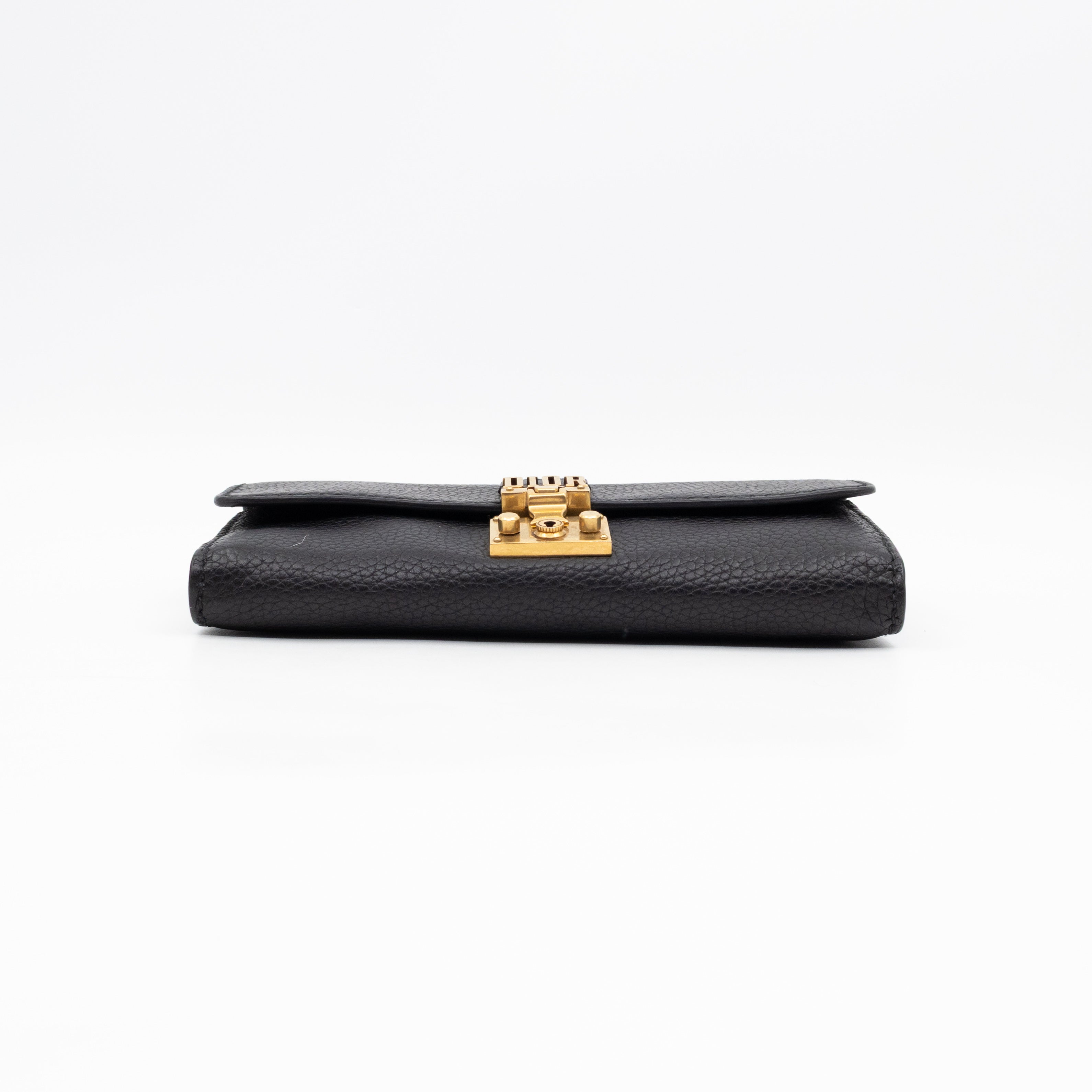Dioraddict Wallet on Chain Black Leather