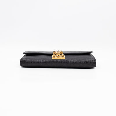 Dioraddict Wallet on Chain Black Leather