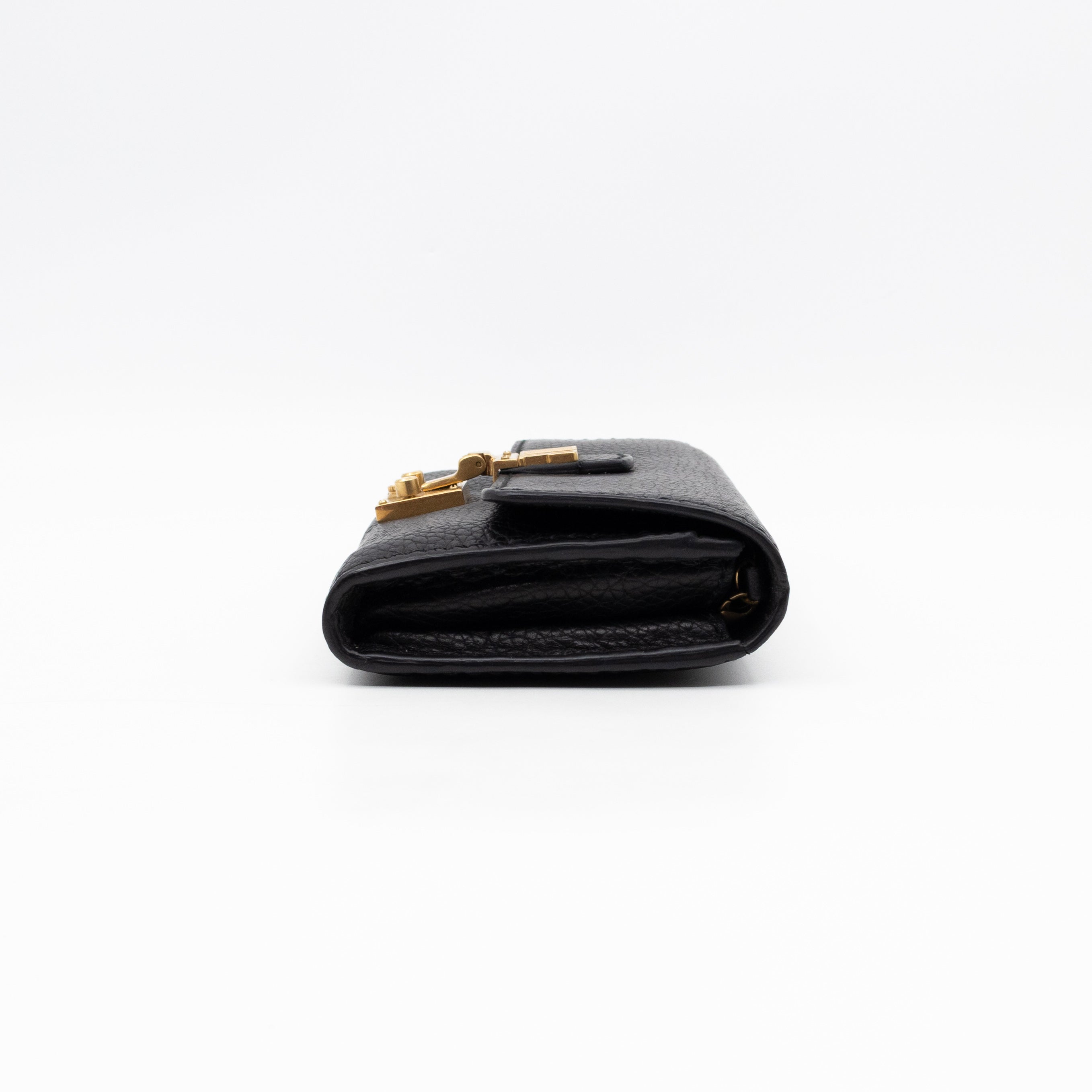 Dioraddict Wallet on Chain Black Leather