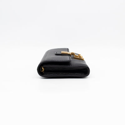 Dioraddict Wallet on Chain Black Leather