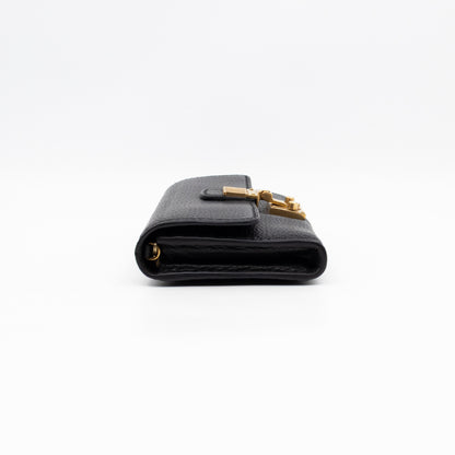 Dioraddict Wallet on Chain Black Leather