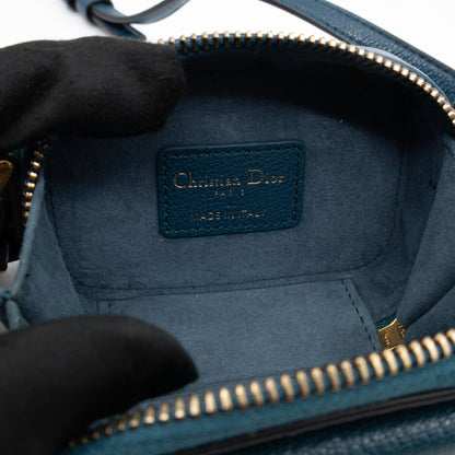 Mini Saddle Crossbody Pouch Steel Blue Leather