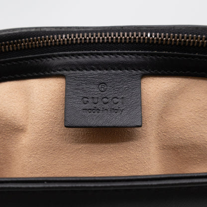 GG Marmont Large Flap Shoulder Bag Black Leather