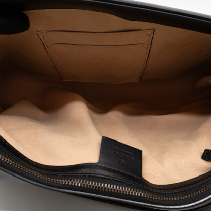 GG Marmont Large Flap Shoulder Bag Black Leather