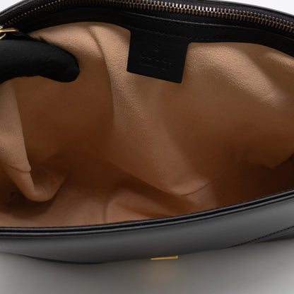 GG Marmont Large Flap Shoulder Bag Black Leather