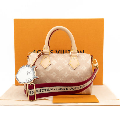 Speedy 20 Bandouliere Meowgram Canvas