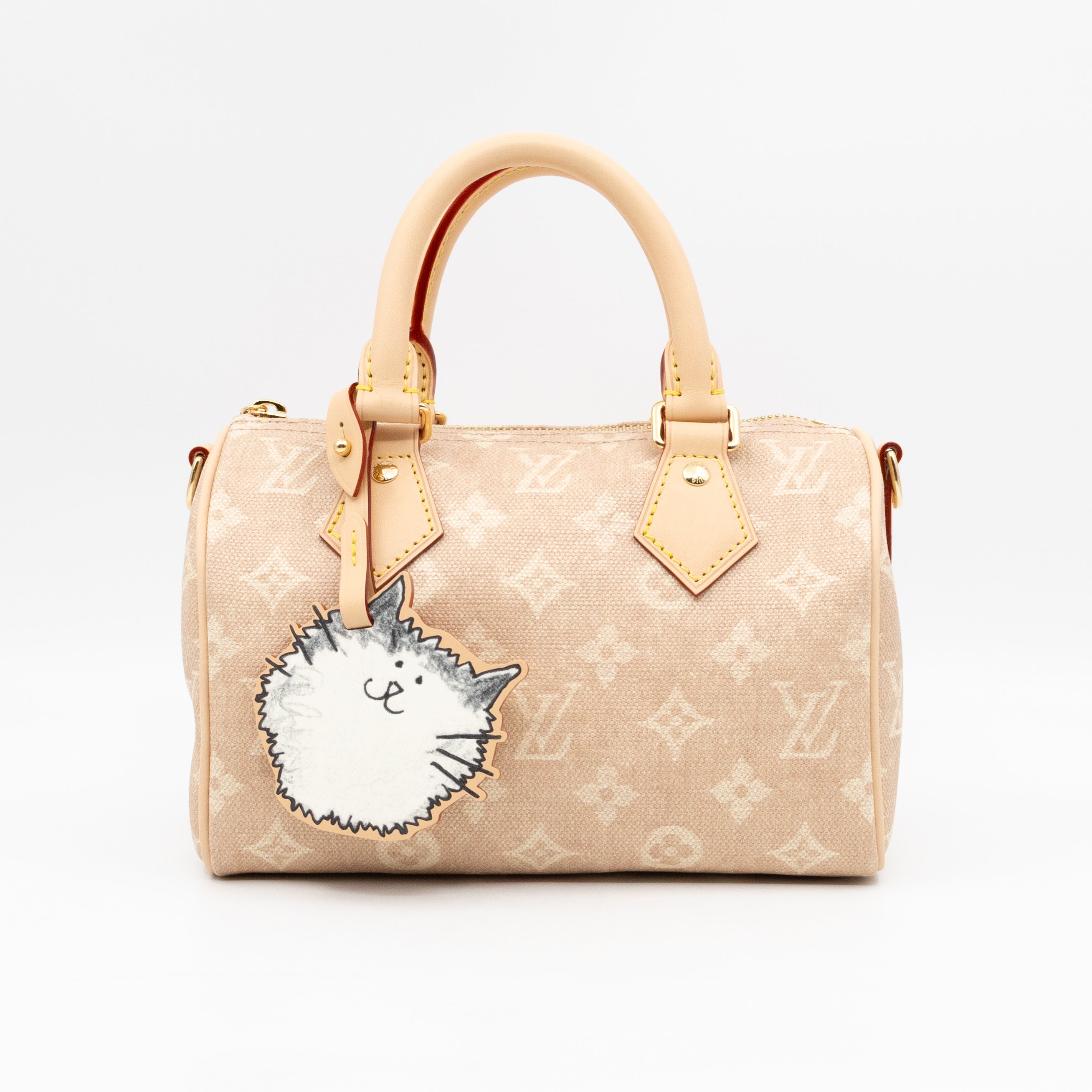 Speedy 20 Bandouliere Meowgram Canvas