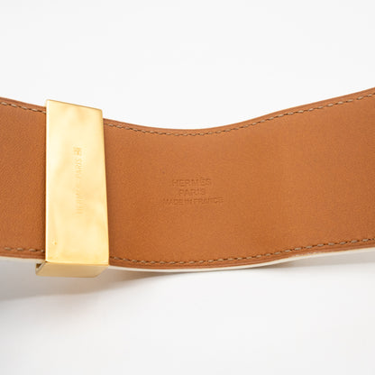 Collier de Chien Bracelet Gold & White Leather