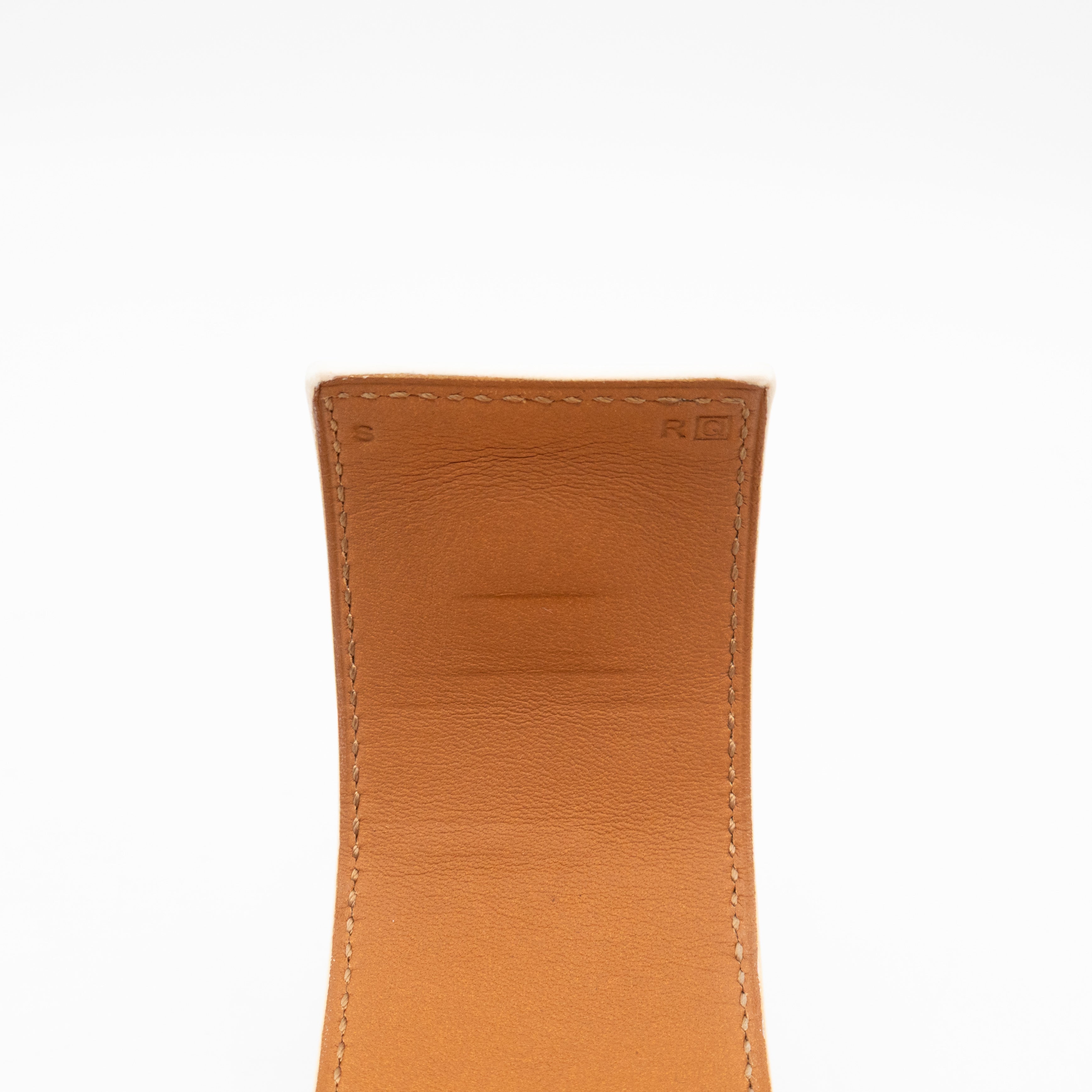 Collier de Chien Bracelet Gold & White Leather