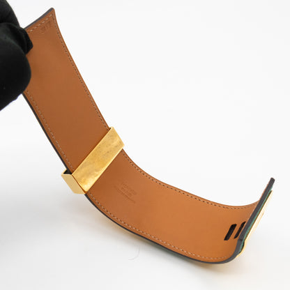 Collier de Chien Bracelet Gold & Malachite Leather