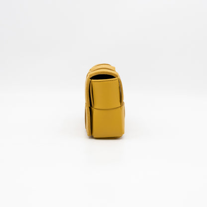 Cassette Mini Belt Bag Yellow Intrecciato Leather