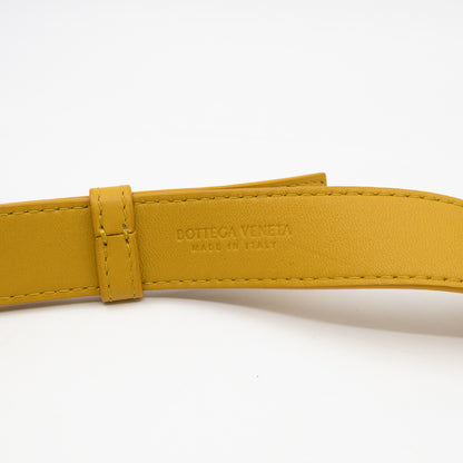 Cassette Mini Belt Bag Yellow Intrecciato Leather