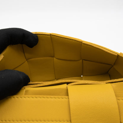 Cassette Mini Belt Bag Yellow Intrecciato Leather