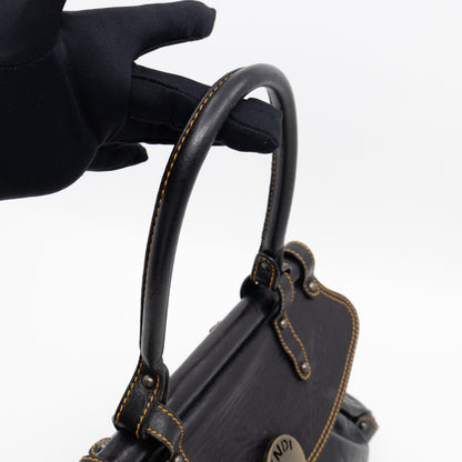 Magic Shoulder Bag Black Leather